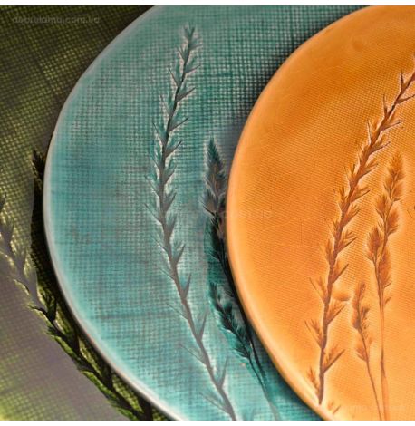 Тарелка «Разнотравье мешковина» 26 см (желтая)