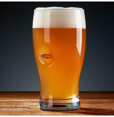 Бокал для пива с пулей 7.62 мм