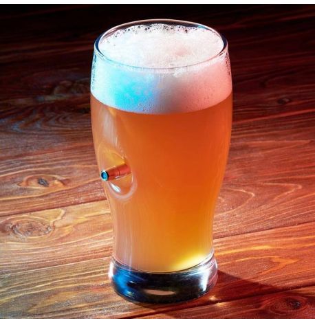 Бокал для пива с пулей 7.62 мм