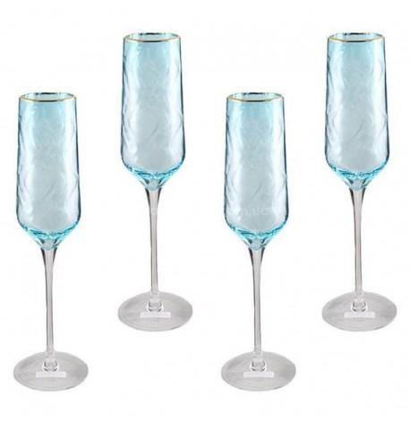 Набор 4-х бокалов для шампанского Blue Wave (550 мл)