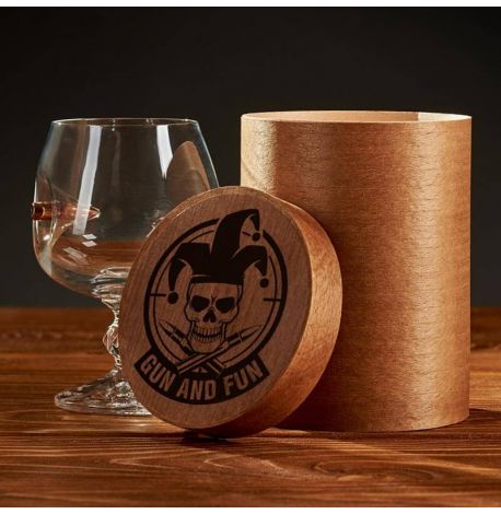 Коньячный бокал из богемского стекла с пулей 7.62 мм