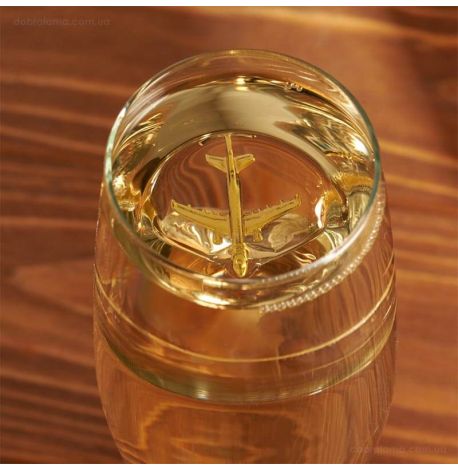 Набор 2-х бокалов для шампанского с самолетом Airbus A320