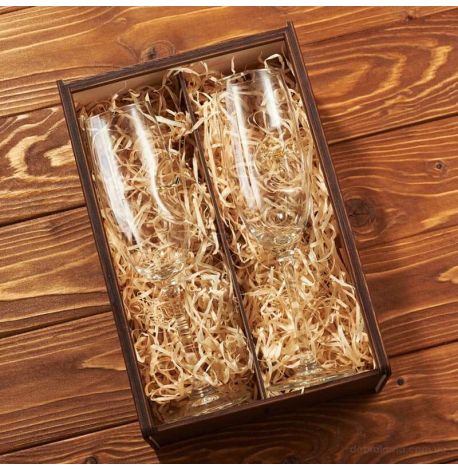 Набор 2-х бокалов для шампанского с самолетом Airbus A320