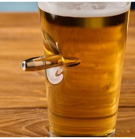 Набір 2-х пивних келихів з кулею 12.7 мм