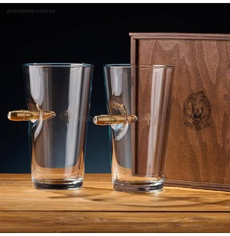 Набір 2-х пивних келихів з кулею 12.7 мм