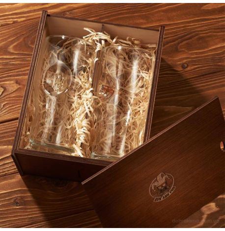 Набор 2-х пивных бокалов с пулей и трезубцем