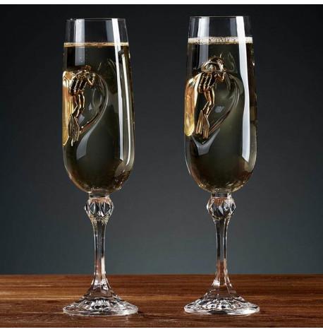 Набор 2-х бокалов для шампанского с дайвером