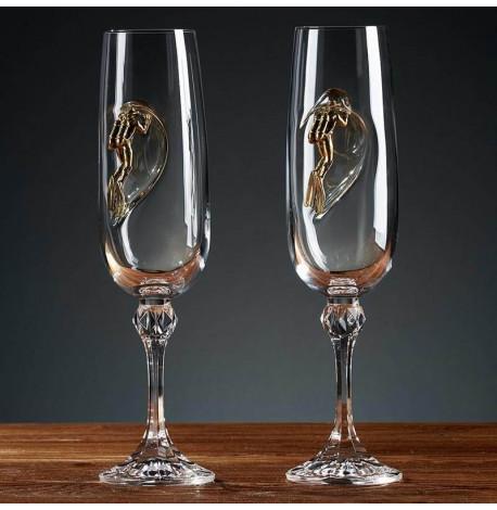 Набор 2-х бокалов для шампанского с дайвером