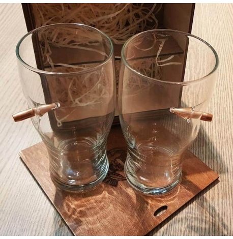 Набор 2-х пивных бокалов с пулей 7.62 мм