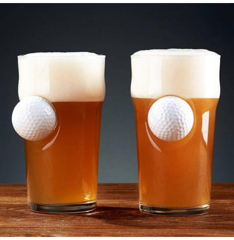 Набор 2-х пивных бокалов с мячом для гольфа