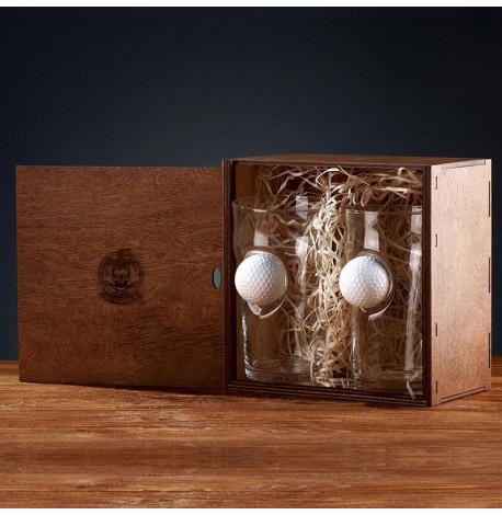 Набор 2-х пивных бокалов с мячом для гольфа