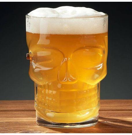 Пивной бокал-череп с пулей (с ручкой)