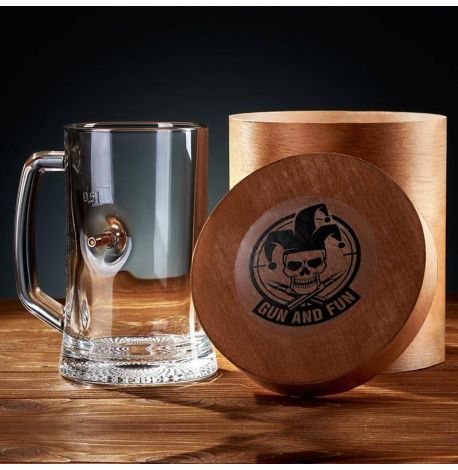 Пивной бокал с пулей 7.62 мм (с ручкой)