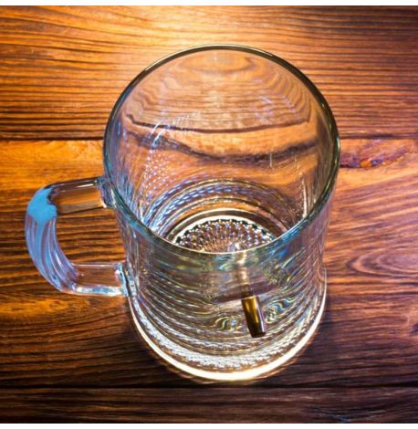 Пивной бокал с пулей 7.62 мм (с ручкой)