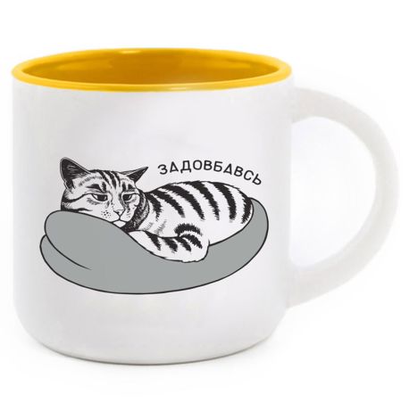 Кружка с котом «Задовбавсь» (350 мл) 