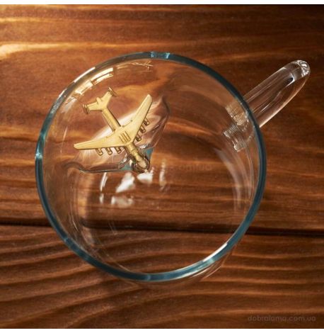 Скляна чашка з літаком «АН-225 Мрія» (250 мл)