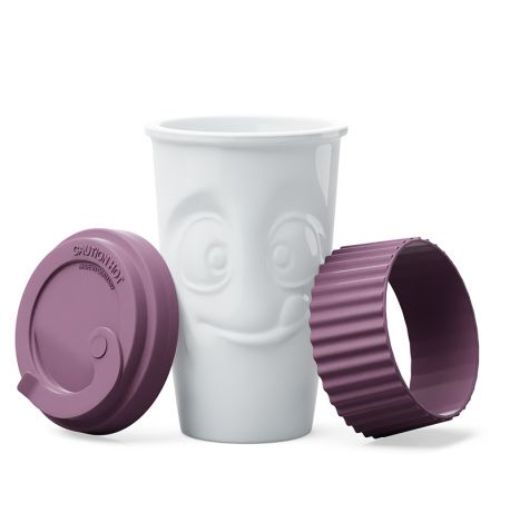 Чашка з кришкою Tassen To Go Tasty 400 мл, порцелянова (фіолетова)