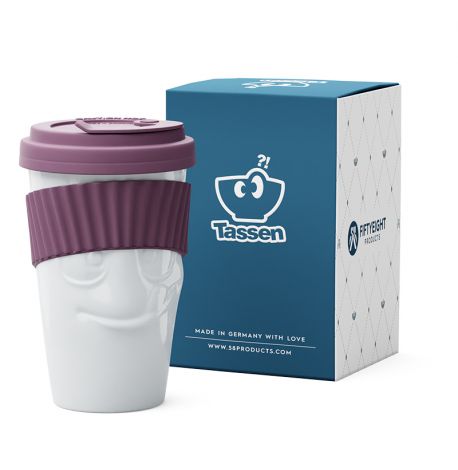 Чашка з кришкою Tassen To Go Tasty 400 мл, порцелянова (фіолетова)