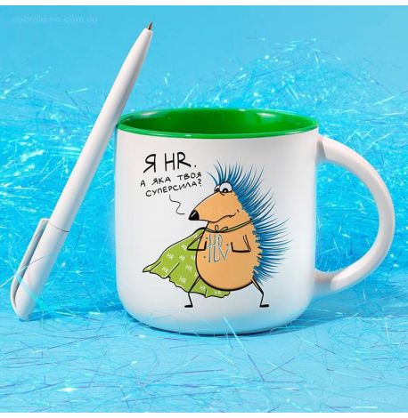 Кружка с ежиком «HR-герой» (350 мл) 