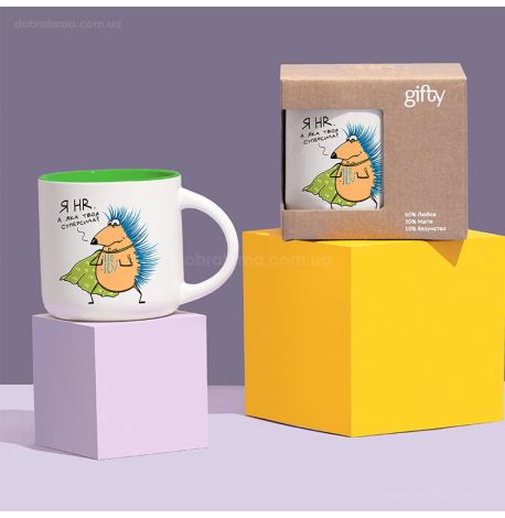 Кружка с ежиком «HR-герой» (350 мл) 