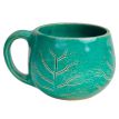 Кружка глазурованная «Бочка лопух» морская волна (350 мл)