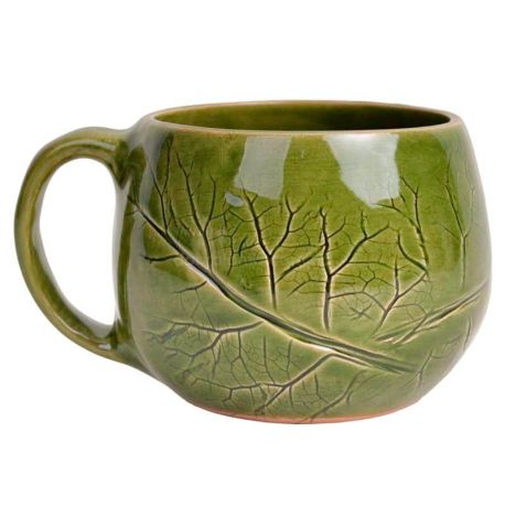 Кружка глазурованная «Бочка лопух» зеленая (350 мл)