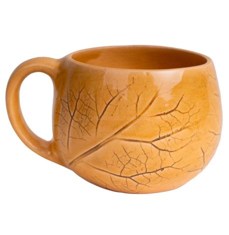 Кружка глазурованная «Бочка лопух» желтая (350 мл)