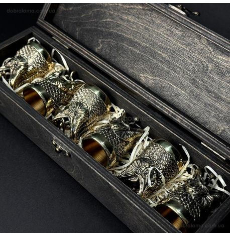 Набір бронзових чарок «Царський улов» (6 шт)