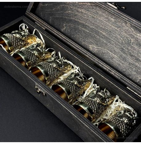 Набір бронзових чарок «Царський улов» (6 шт)