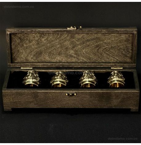 Набір бронзових чарок «Козацька рада» (4 шт)