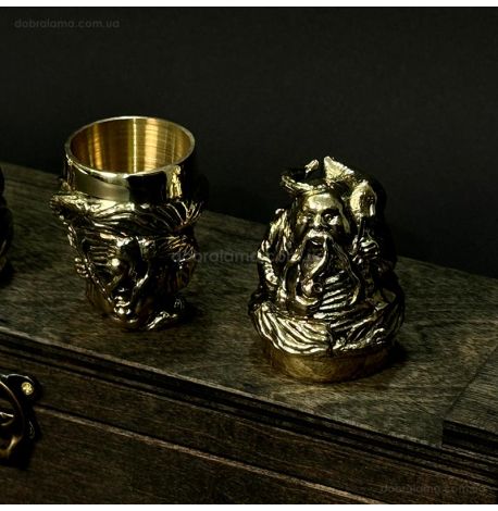 Набір бронзових чарок «Козацька рада» (4 шт)