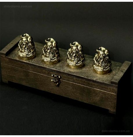 Набір бронзових чарок «Козацька рада» (4 шт)