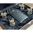 Подарочный набор для мужчин "Охотничий" (4 бронзовых рюмки, фляга)