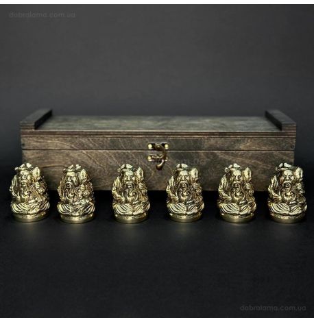 Набор бронзовых стопок «Козацька рада» (6 шт)