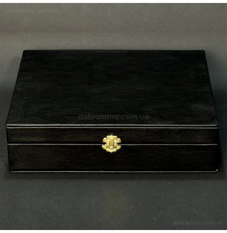 Набор бронзовых стопок «Козацька рада» (6 шт) в кейсе из экокожи