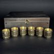Набір бронзових чарок «Бочка» (6 шт) в дерев'яній коробці