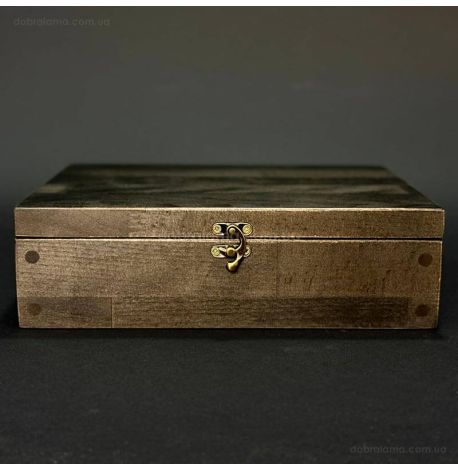 Набір бронзових чарок «Бочка» (6 шт) в дерев'яній коробці