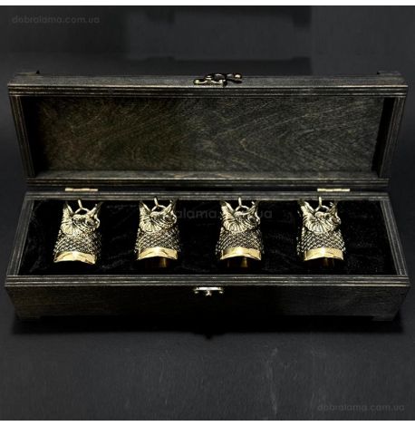 Набор бронзовых стопок «Царский улов» (4 шт)