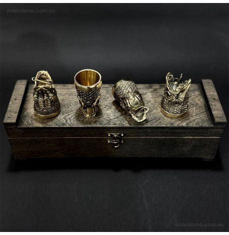 Набор бронзовых стопок «Царский улов» (4 шт)