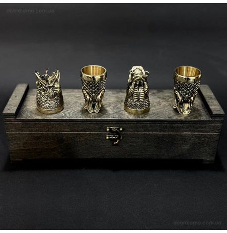 Набор бронзовых стопок «Царский улов» (4 шт)