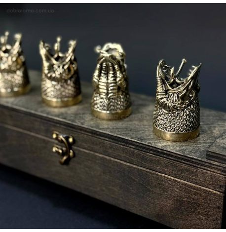 Набор бронзовых стопок «Царский улов» (4 шт)