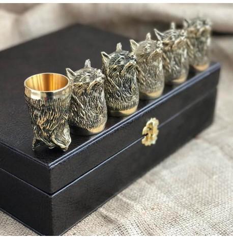 Набір бронзових чарок "Хитрість" (6 шт)