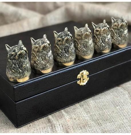 Набір бронзових чарок "Хитрість" (6 шт)