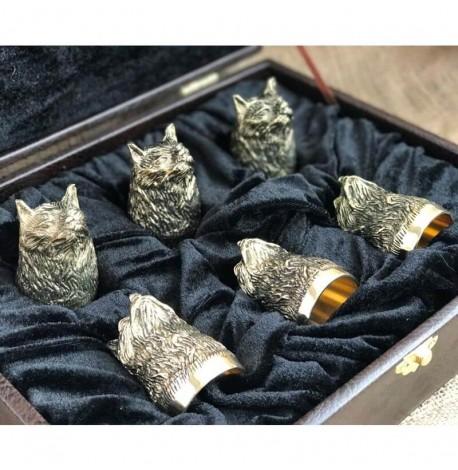 Набір бронзових чарок "Хитрість" (6 шт)