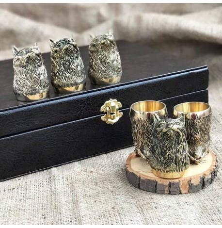 Набір бронзових чарок "Хитрість" (6 шт)