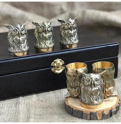 Набор бронзовых рюмок "Мудрость" (6 шт)