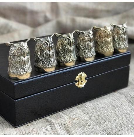 Набор бронзовых рюмок "Мудрость" (6 шт)