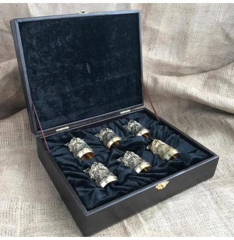 Набор бронзовых рюмок "Мудрость" (6 шт)