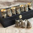 Набір бронзових чарок «Мисливський» (10 шт) в кейсі з екошкіри