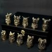 Набір бронзових чарок «Мисливський» (10 шт) в кейсі з екошкіри
